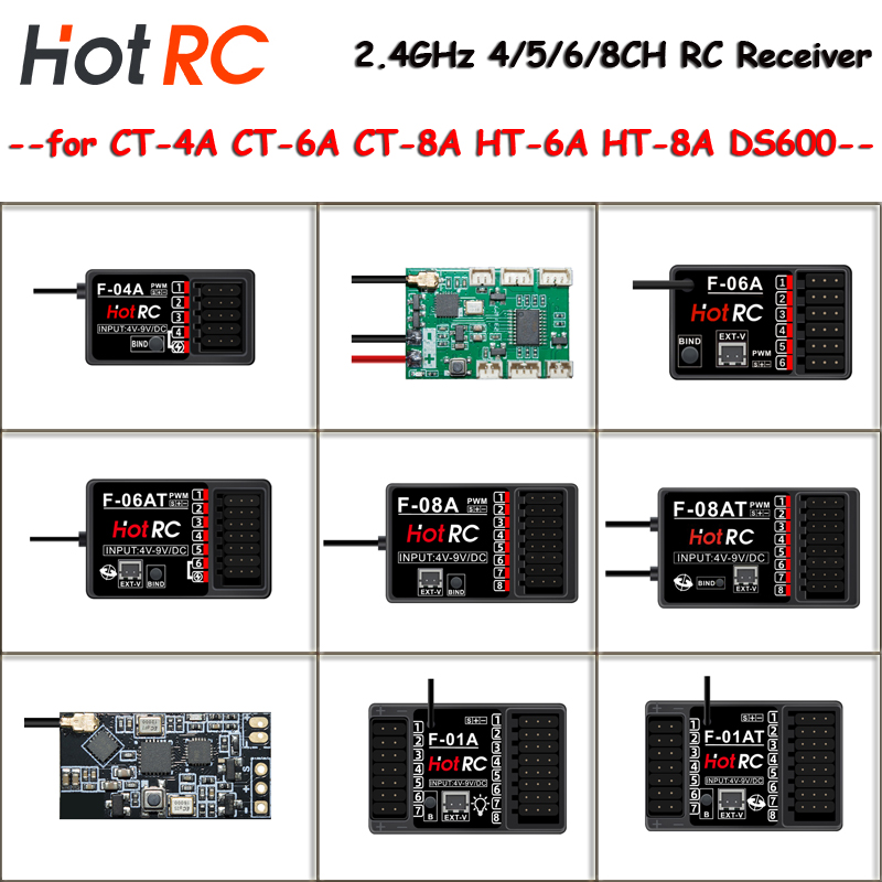 Radio Transmitter 2.4Ghz - HOTRC 2.4Ghz استقبال F-01A F-10AT F-06A