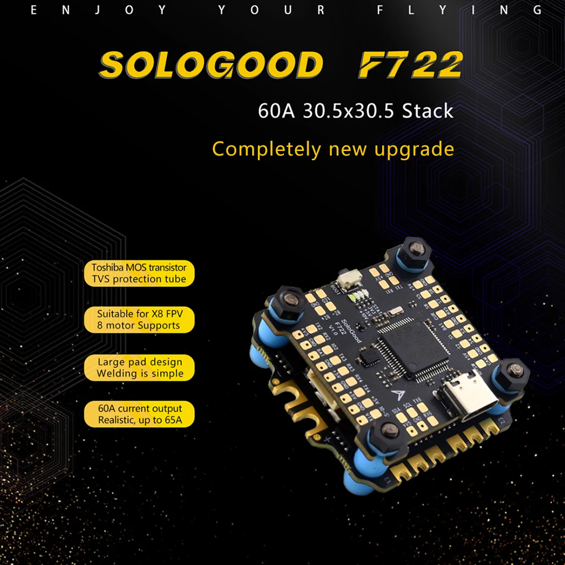 SoloGood F722 60A Stack ICM426 - مراجعة F722 Flight Controller وسعره