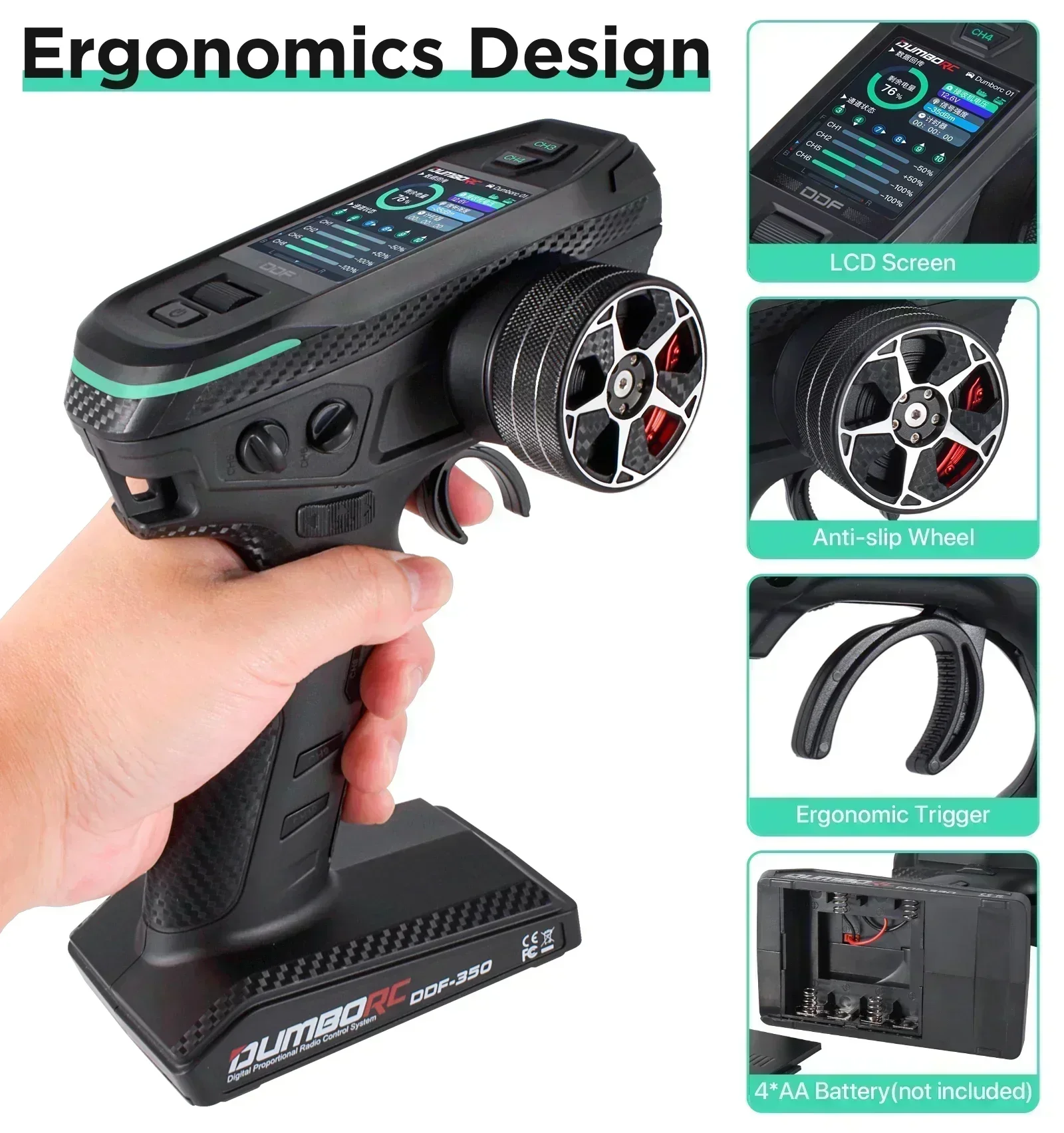 DUMBORC 10CH DDF-350 RC تحكم ع - مراجعة Radio Transmitter 2.4Ghz وسعره