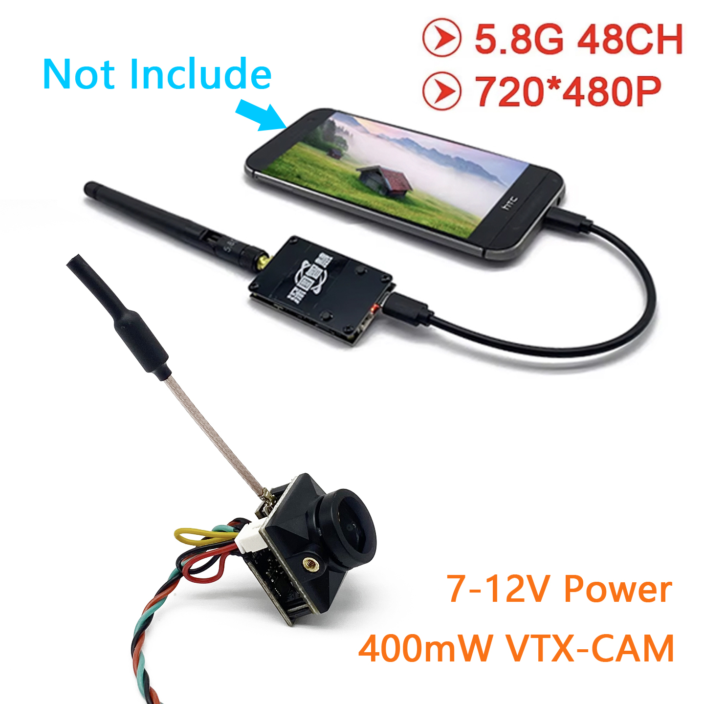 جهاز استقبال SLONWAKE 5.8G Ana - مراجعة Analog Fpv Camera وسعره